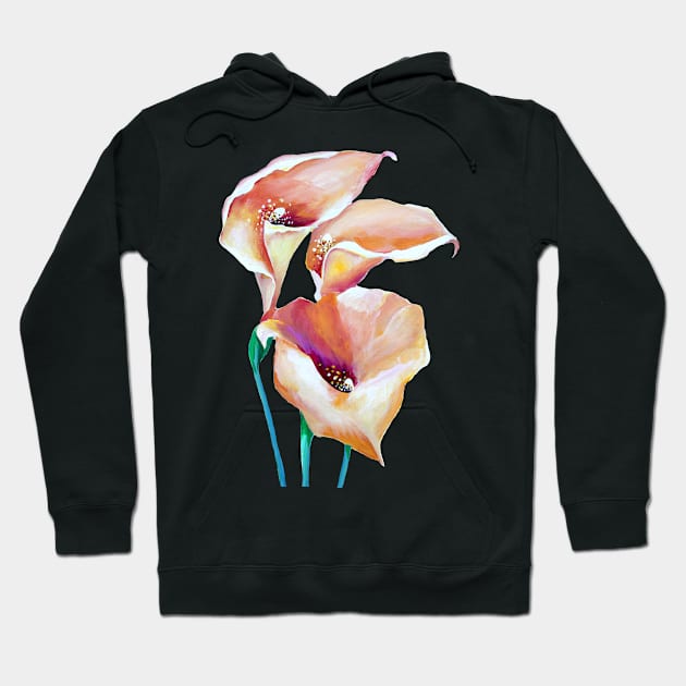 Arum Flame Calla  Lilies Booming Bouquet Hoodie by Nisuris Art